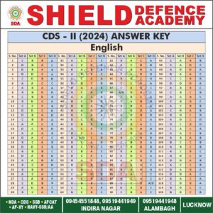 CDS 2 2024 all set answer key English | Shield defence academy | best NDA coaching in Lucknow