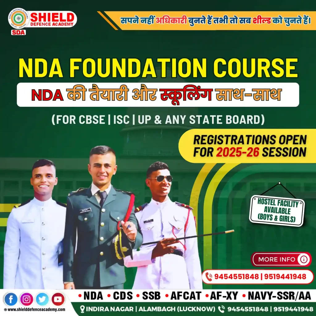 NDA foundation course | Best NDA coaching in Lucknow | Best defence academy in Lucknow | Shield defence academy