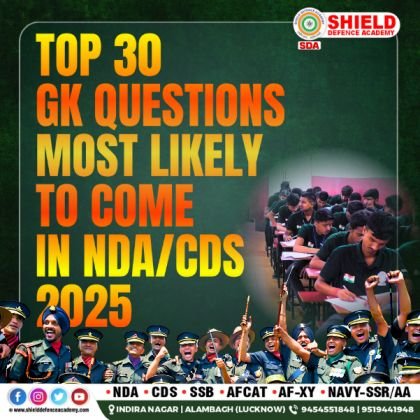Top 30 GK Questions Most Likely to Come in NDA CDS 2025