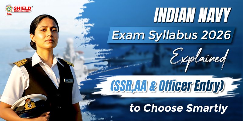 Indian Navy Exam Syllabus 2026 explained for SSR, AA and Officer Entry with detailed preparation guidance for defence aspirants by Shield Defence Academy