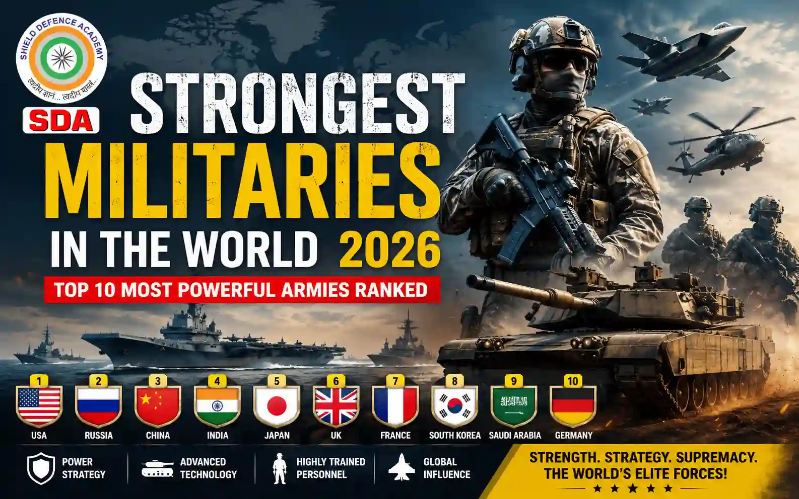 Strongest Militaries in the World 2026 – Top 10 Most Powerful Armies Ranked